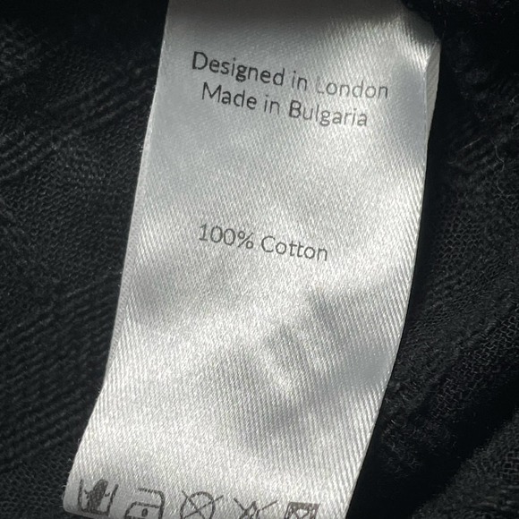 Saint+Sofia Black Burnout Button Down Shirt Long Sleeve Collared Casual Womens 6 - Picture 10 of 12